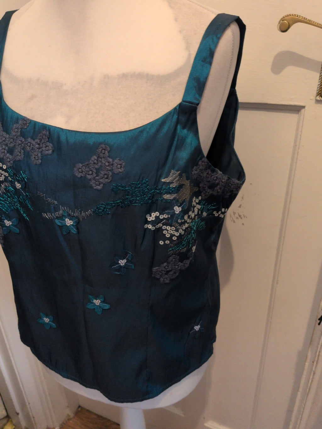 Un Jour Ailleurs 18 Teal Sleeveless Top