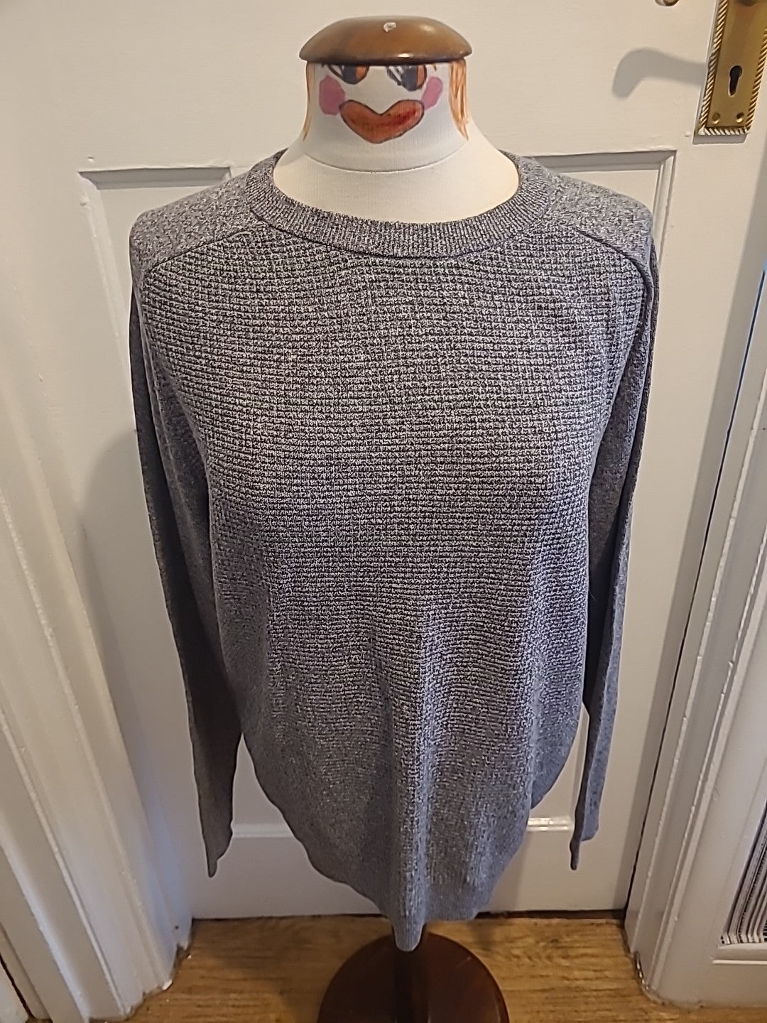 Mens George Size Large Grey Long Sleeved Pullover Jumper