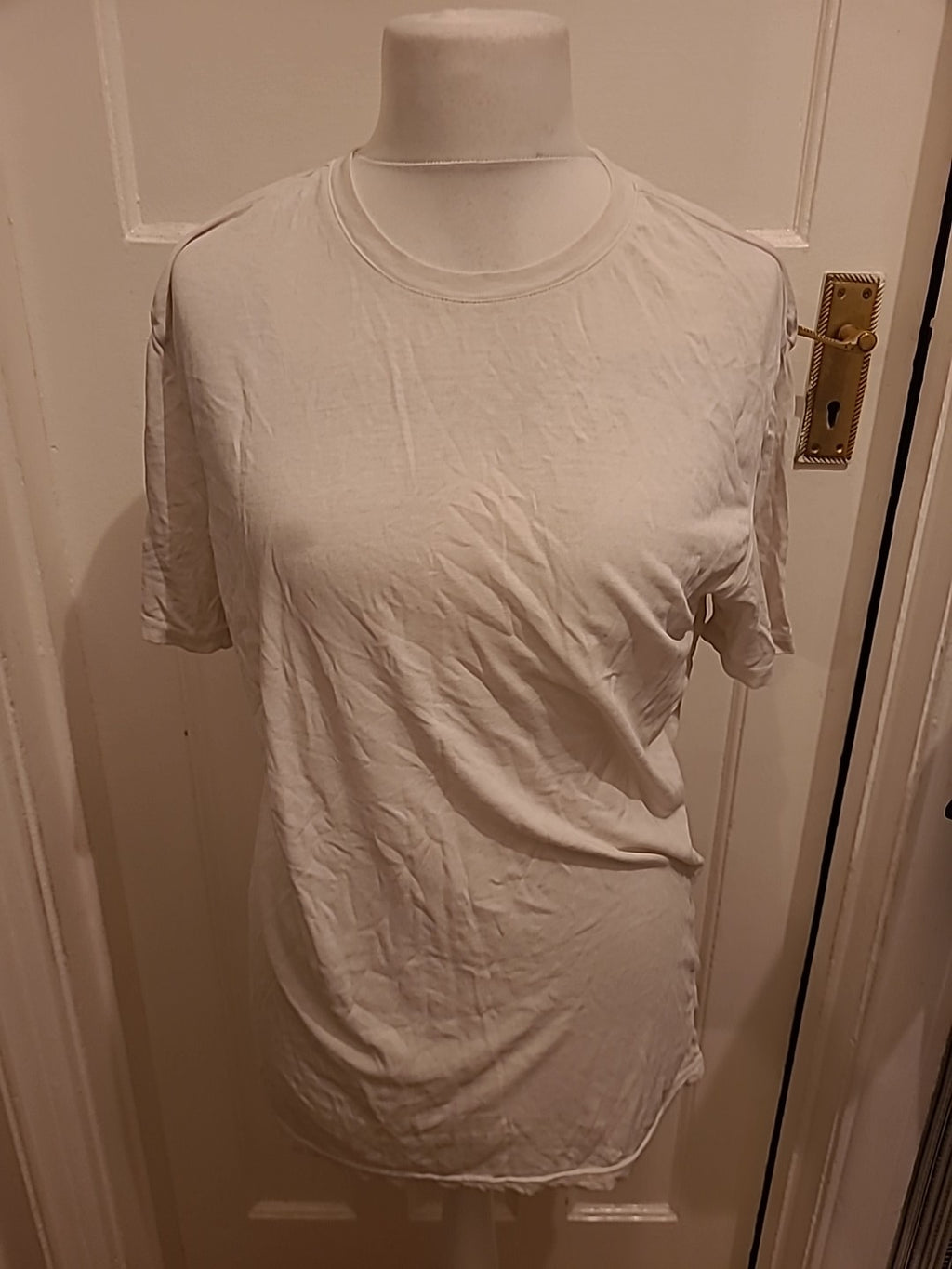 Mens Express Size M Stretch Crew White Short Sleeved Tshirt