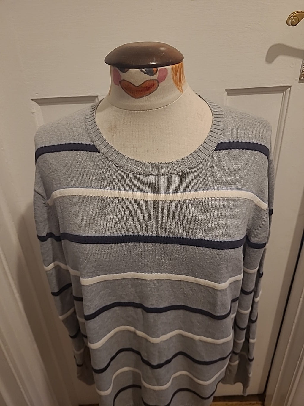 Mens Blue Harbour Size Large Grey Mix Long Sleeve Jumper