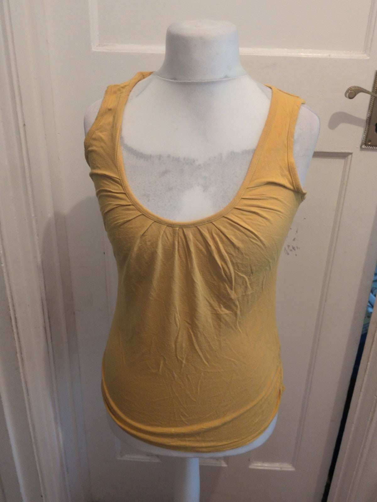 Ladies Primark Size 14 Yellow Sleeveless Tank Vest Top