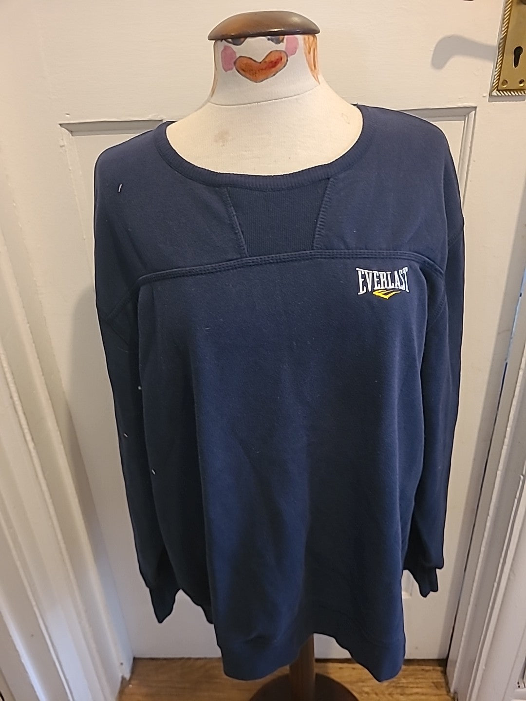 Mens Everlast Size 2XL Navy Long Sleeved Pullover Sweatshirt