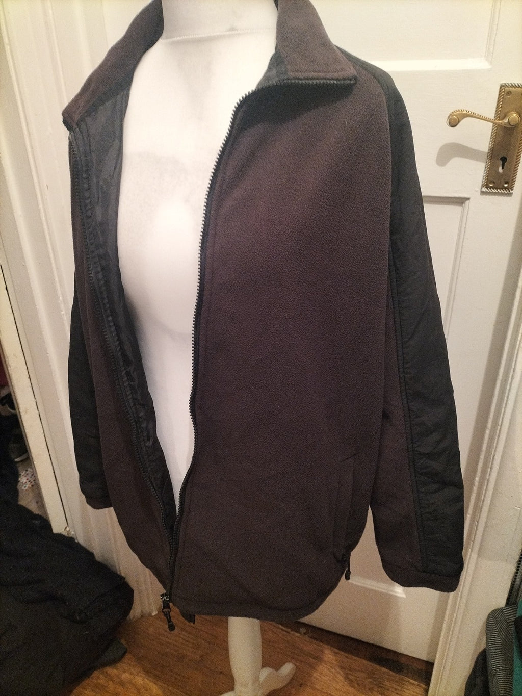 Mens James Pringle Size L Charcoal Lined Full Zip Jumper