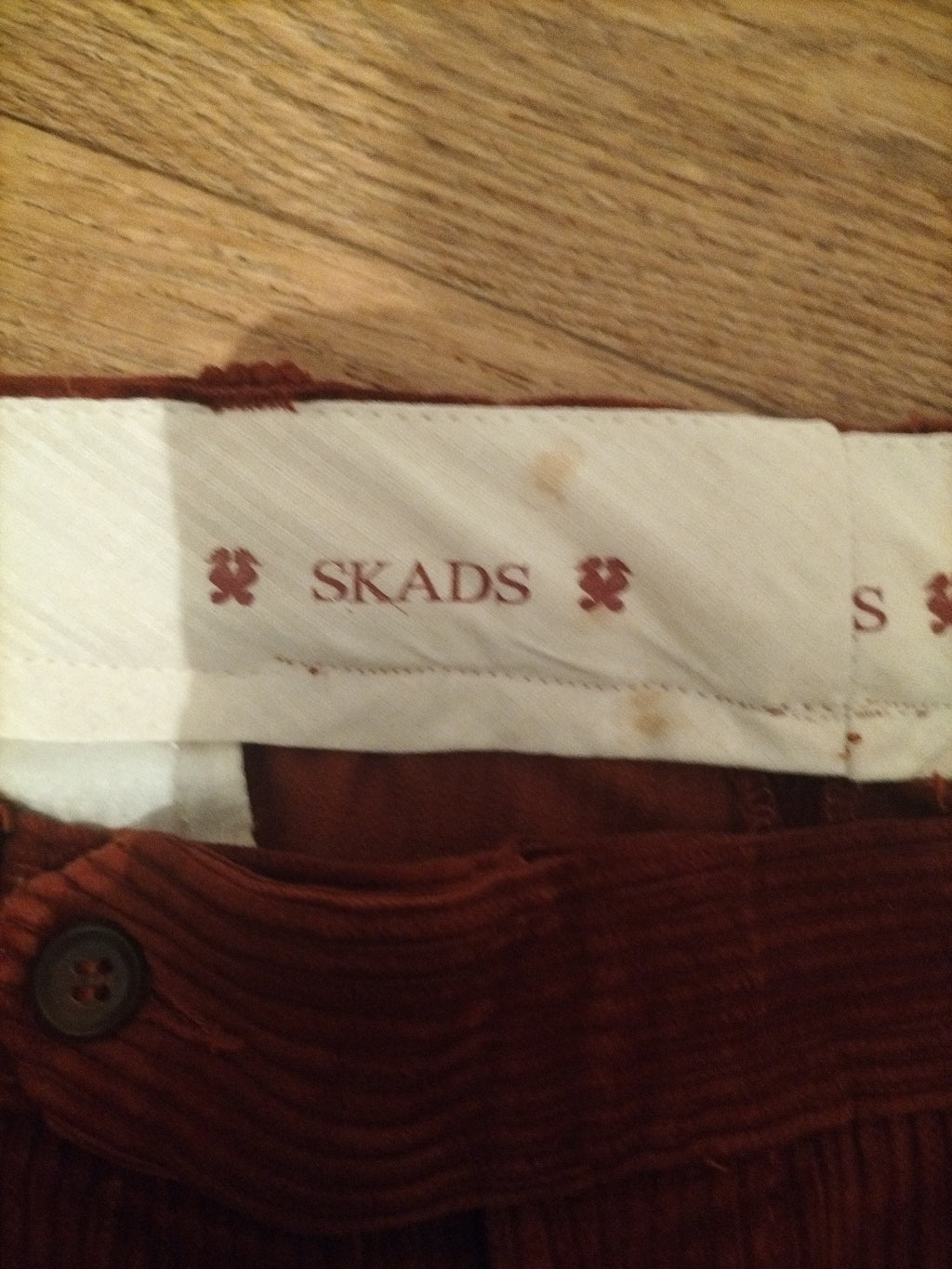 Mens Skads Size 36L Rust Coderoy Trousers