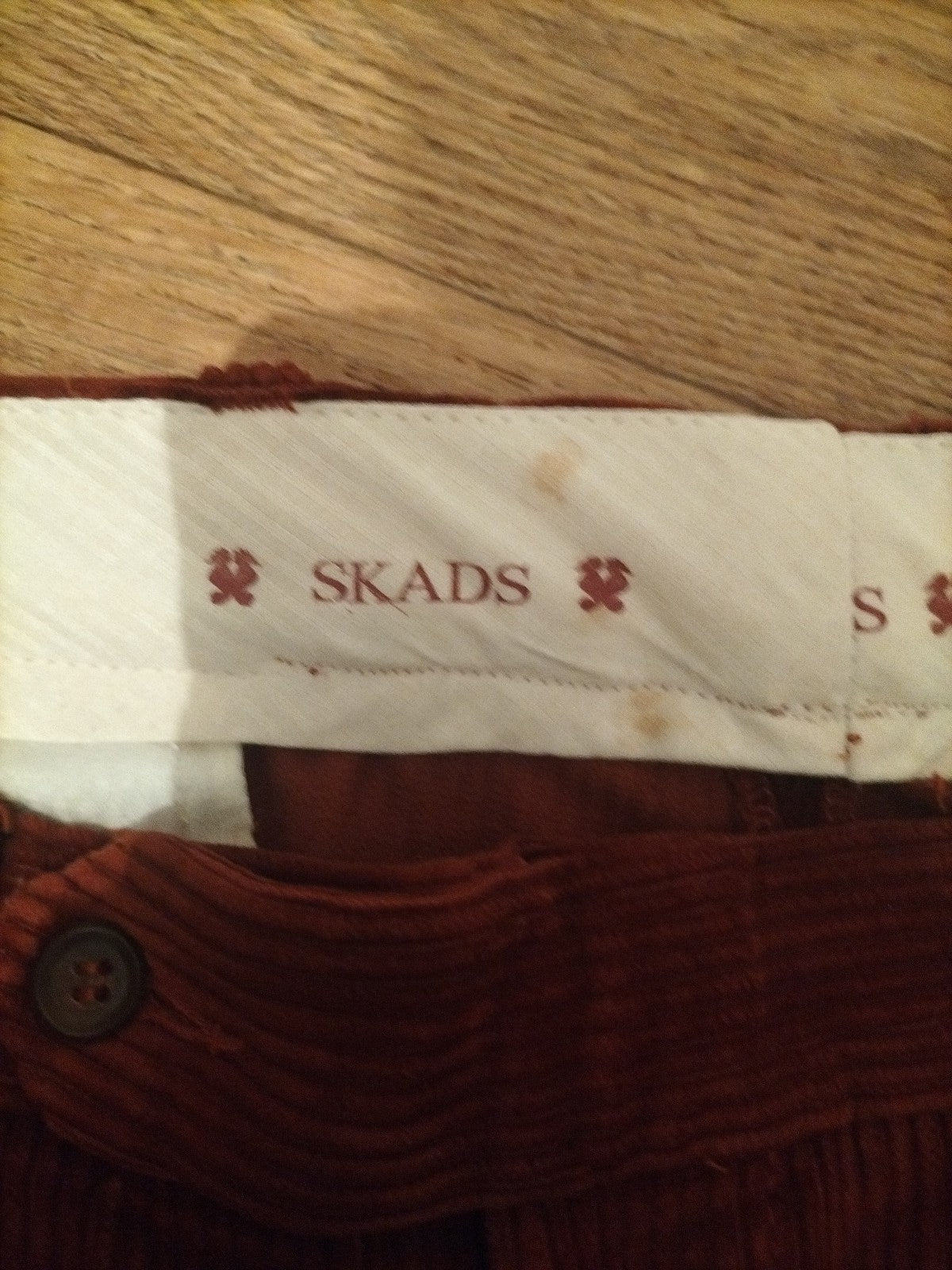 Mens Skads Size 36L Rust Coderoy Trousers