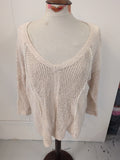 Tu 20 Pale Beige Knit Long Sleeve V Neck Jumper