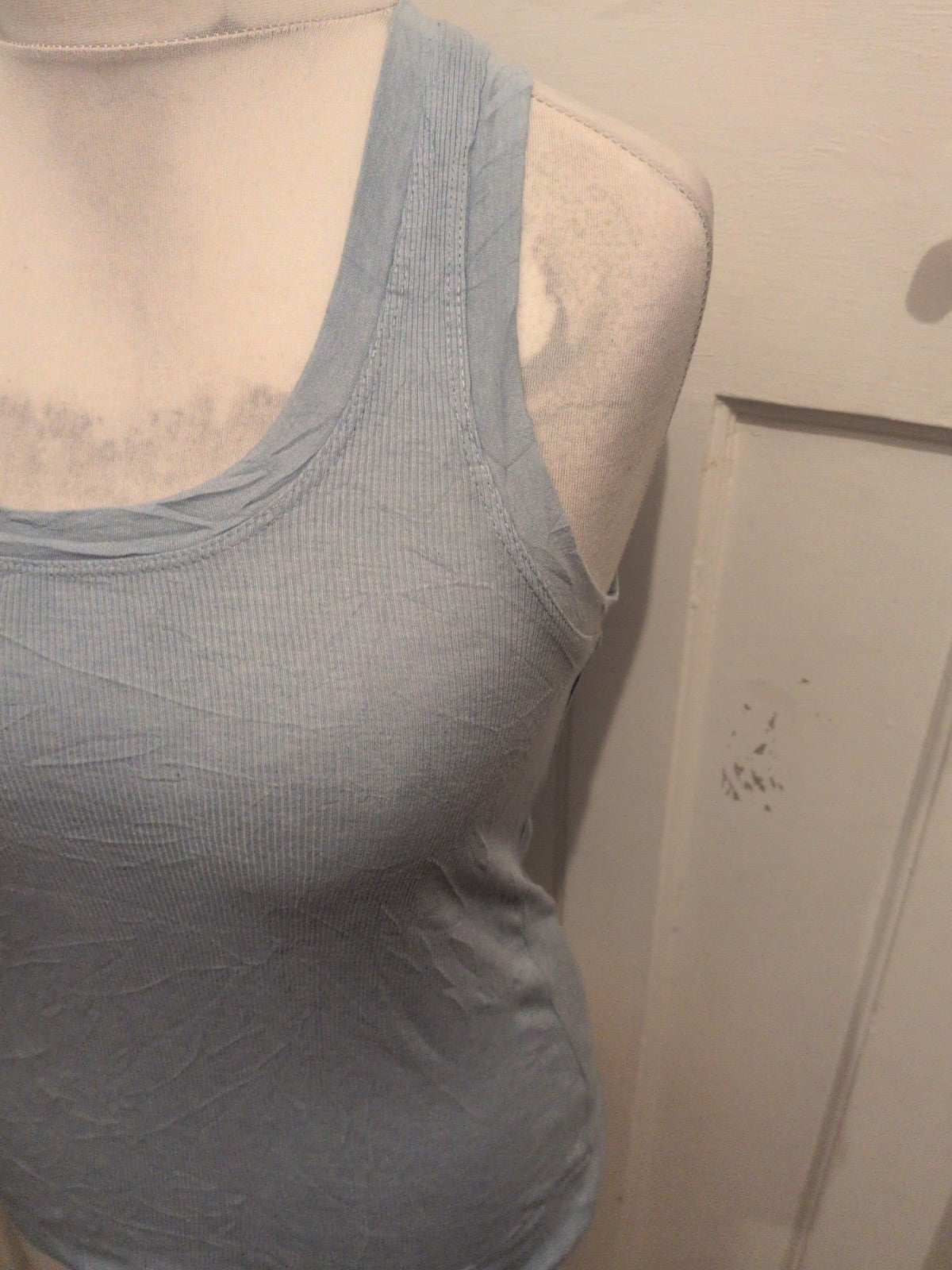 Primark Small Blue Brush Rib Sleeveless T-shirt