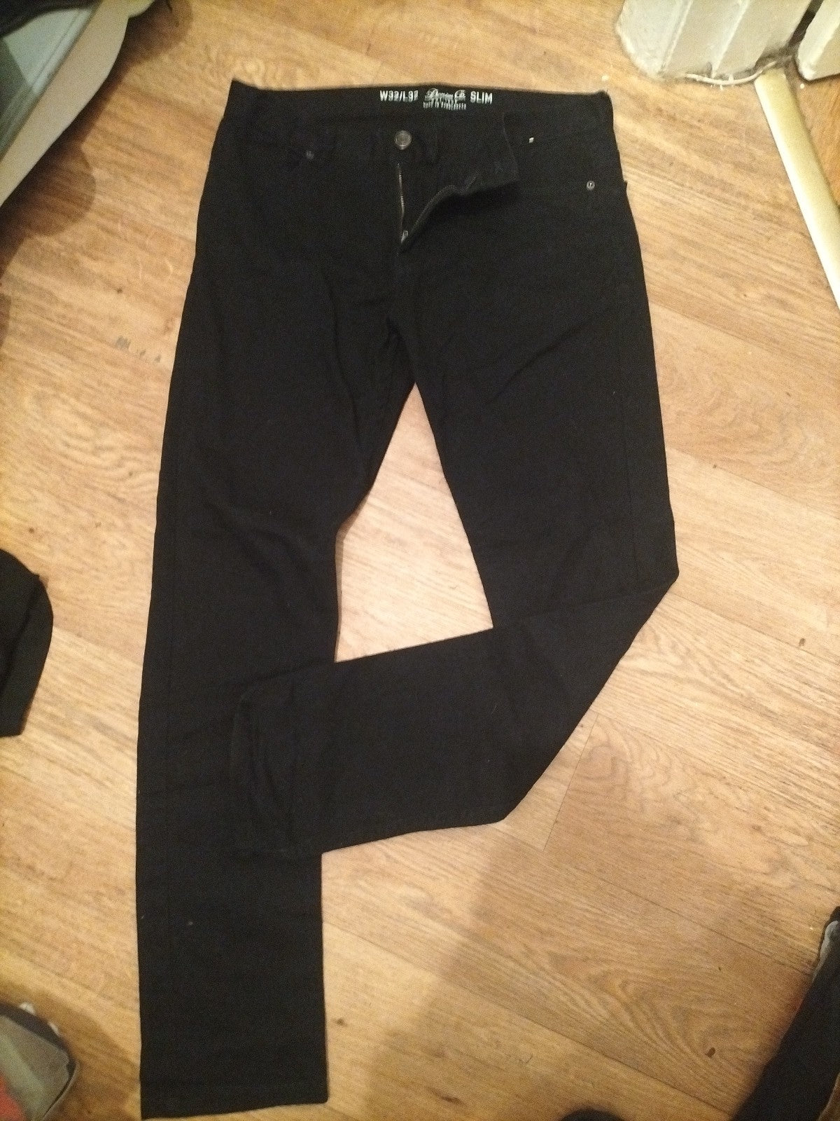 Mens Denim&Co Size 32/32 Black Slim Jeans