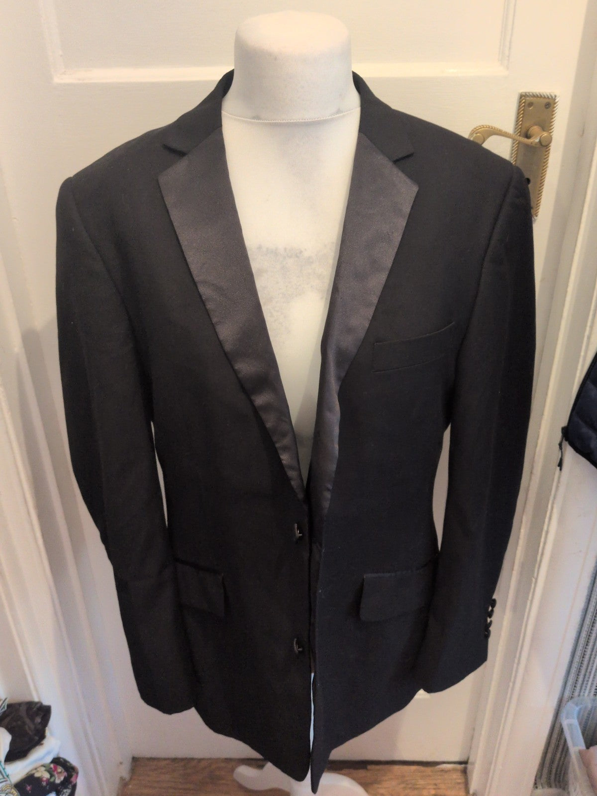 George 42R Black Lined Padded Jacket Suit