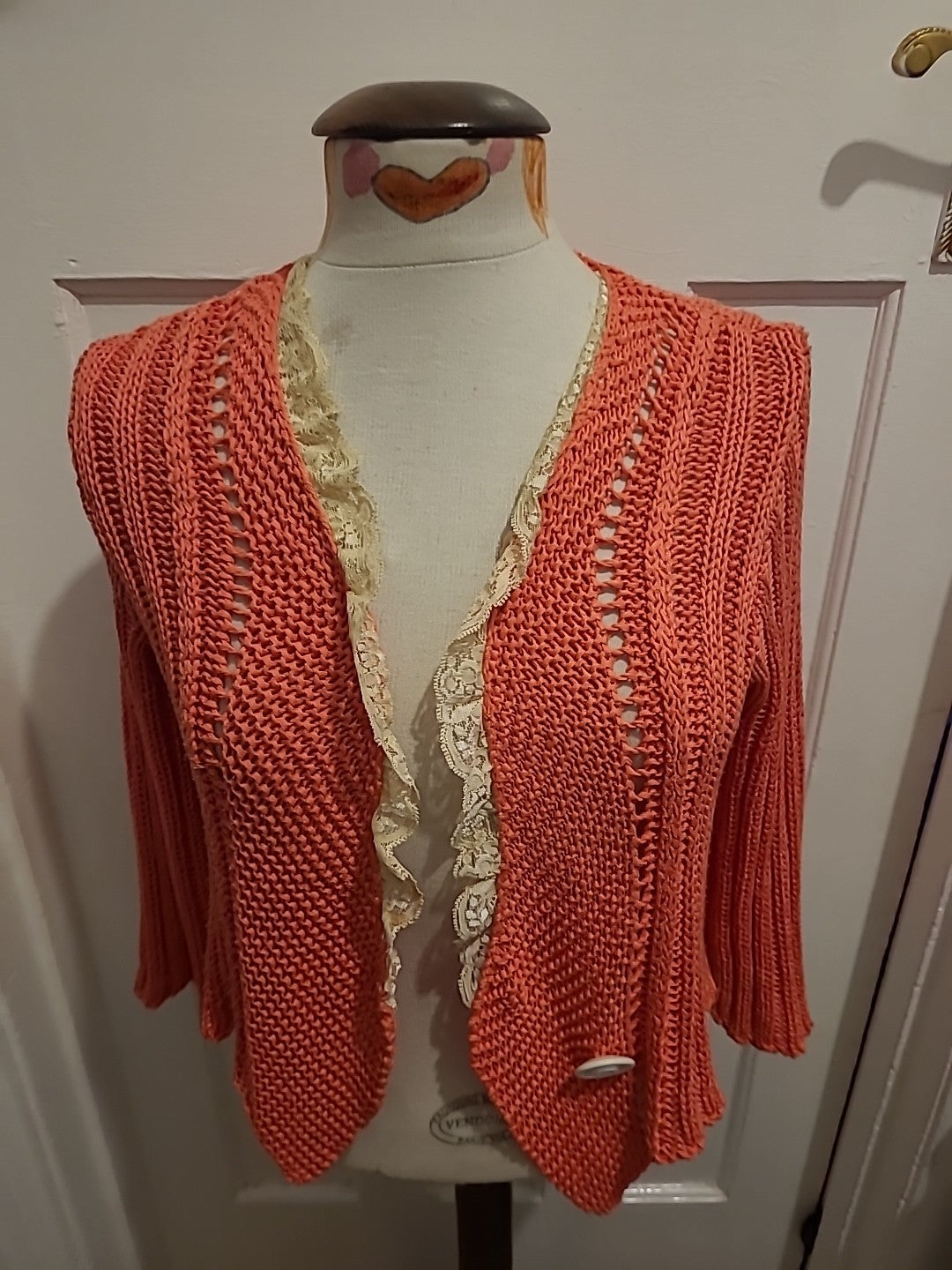 Ladies Lee Zazies Size Medium Pink Nitted Cardigan