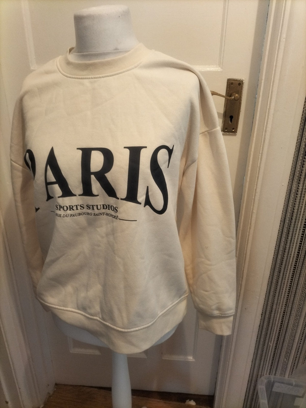 Ladies Primark Size 14-16 Off White Printed Jumper