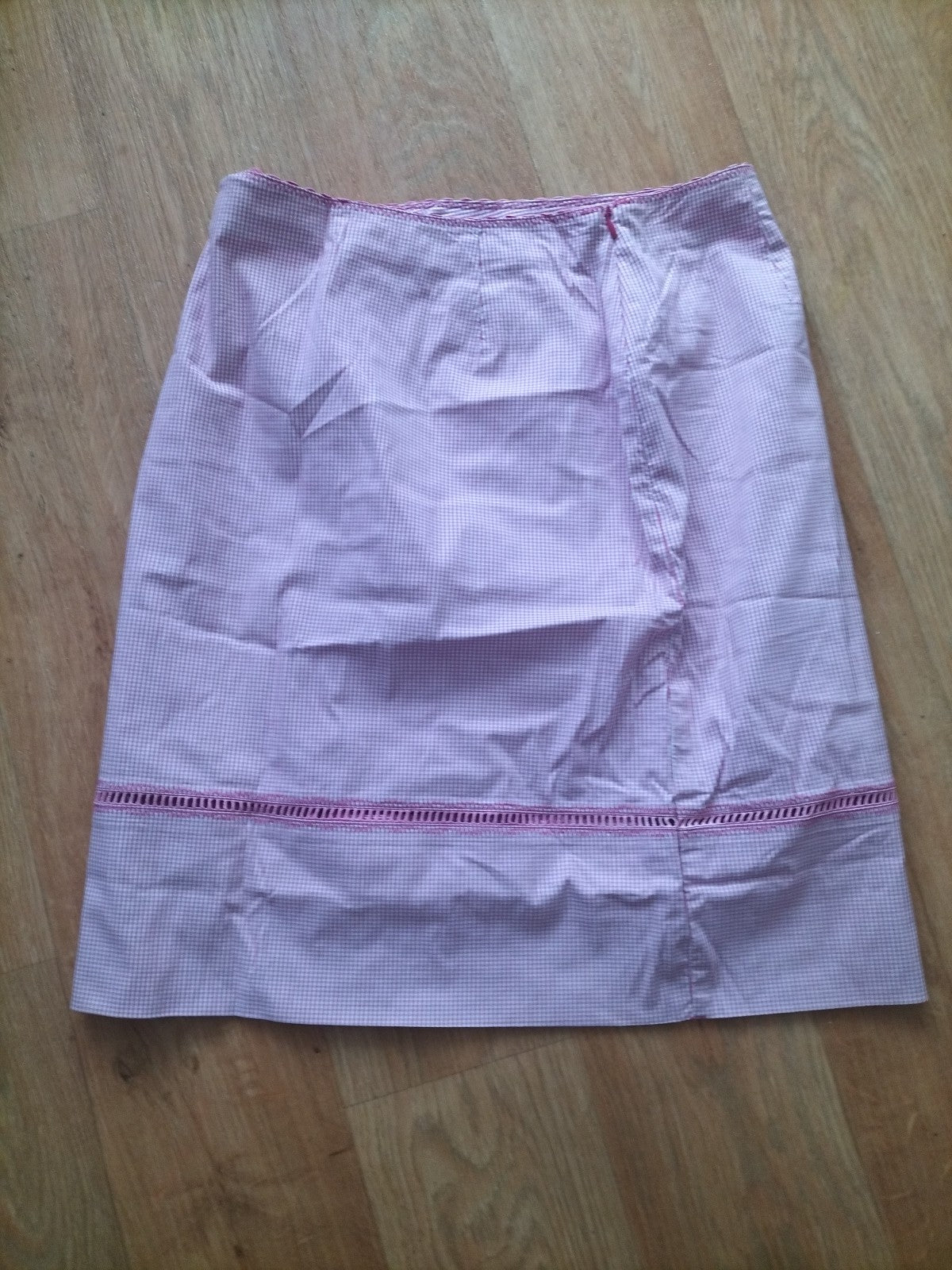 Ladies Next Petite Size 12 Pink/White Check Skirt