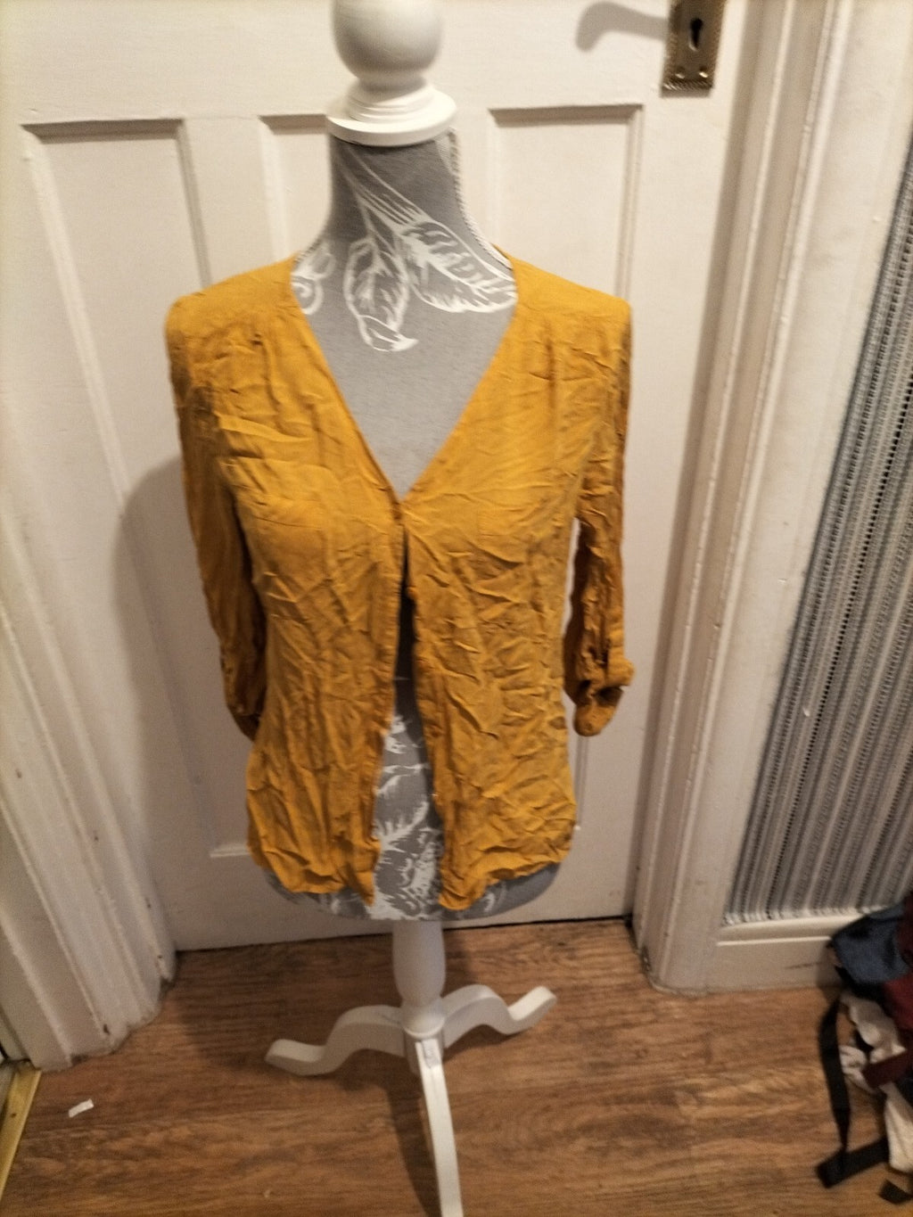 Ladies Primark Size 10 Mustard Long Sleeved Blouse