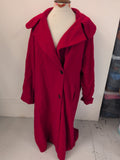 Pta XL Red Wool Long Length Lined Jacket