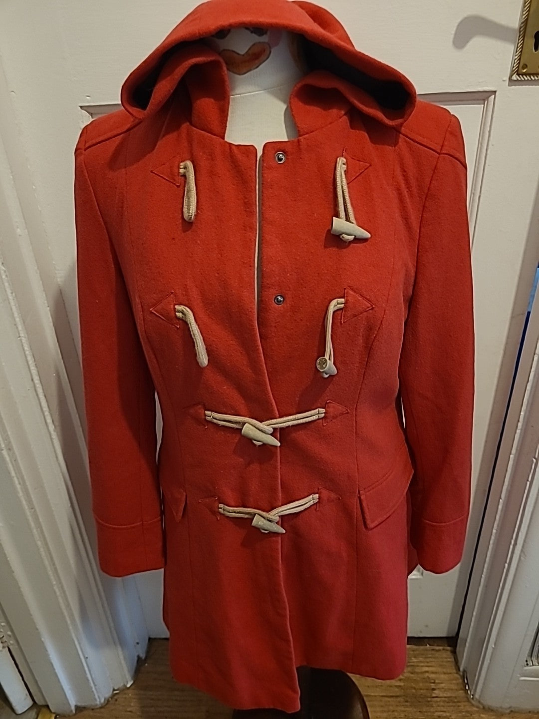 Ladies Size 12 Red Lined Popper Fastening Jacket