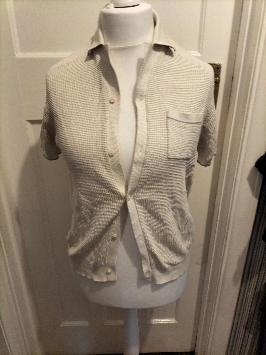 Mens Primark Size XS Stone Short Sleeved Cardigan