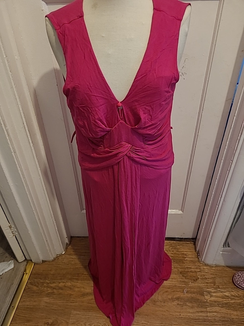 Ladies Per Una Size 18M Pink Sleeveless Long Length Dress