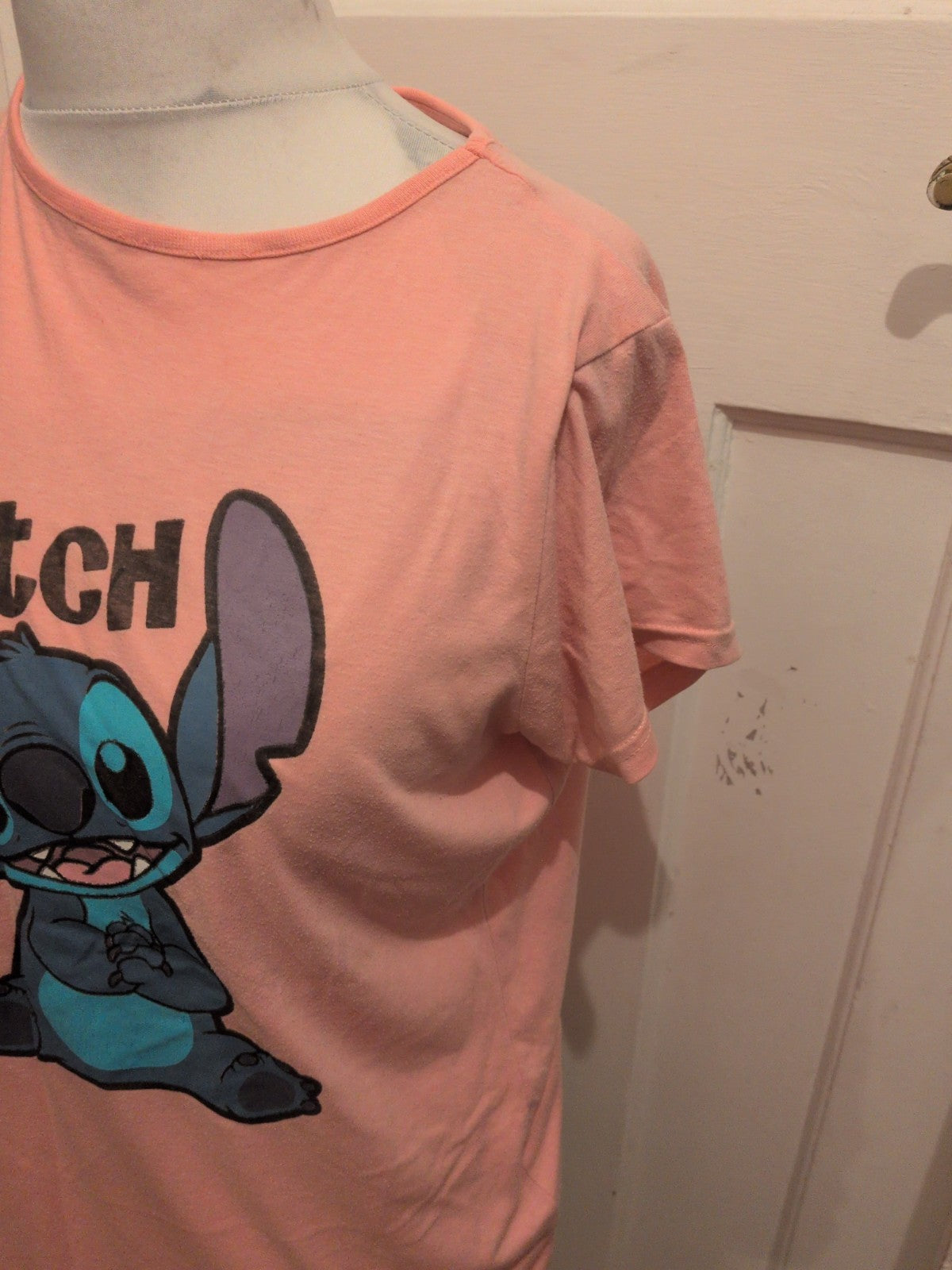 Girls Disney 14-15 Years Coral Stitch T-shirt