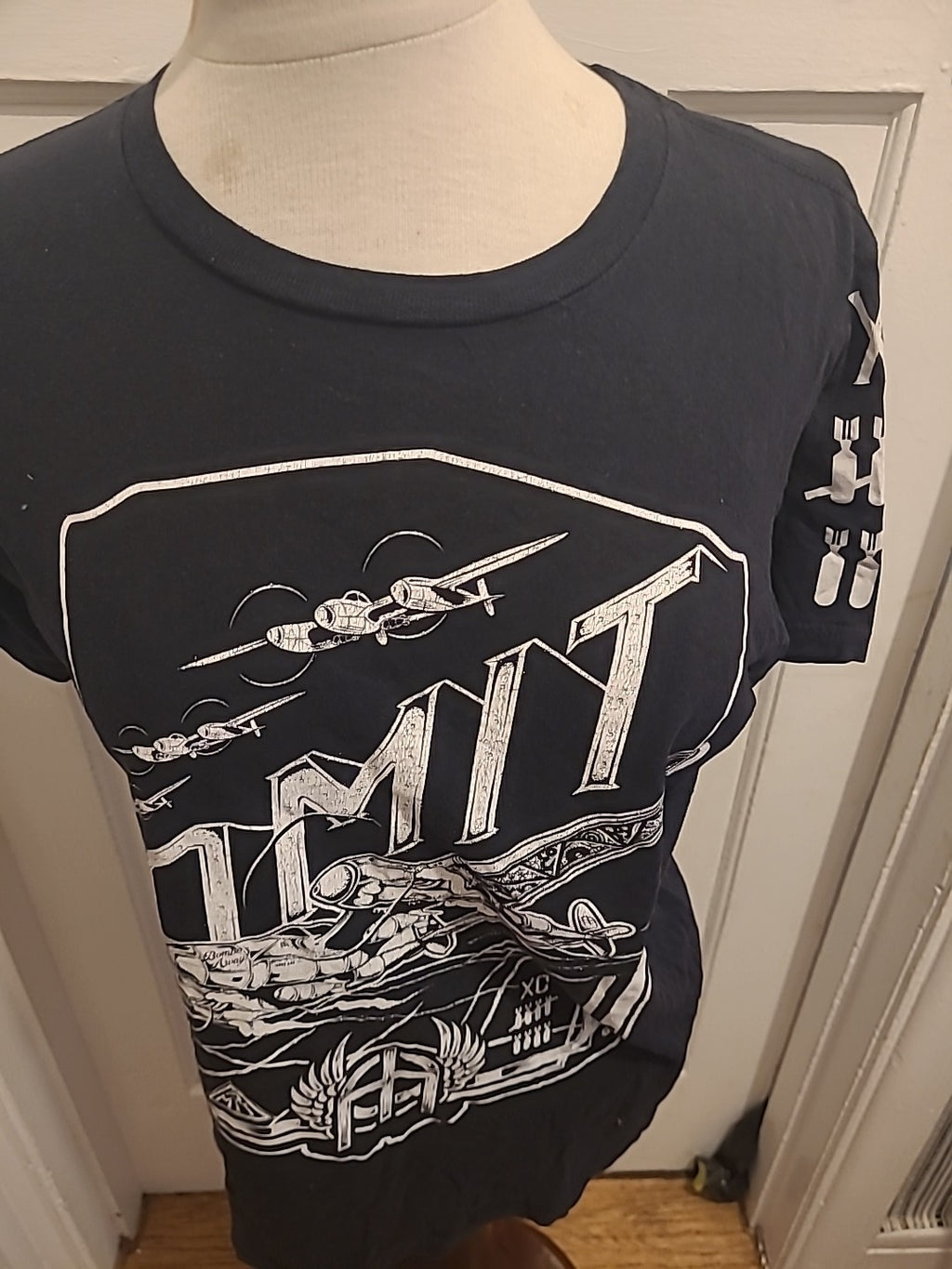 Mens Amit Size Small Black With White Printed Detail Tshirt