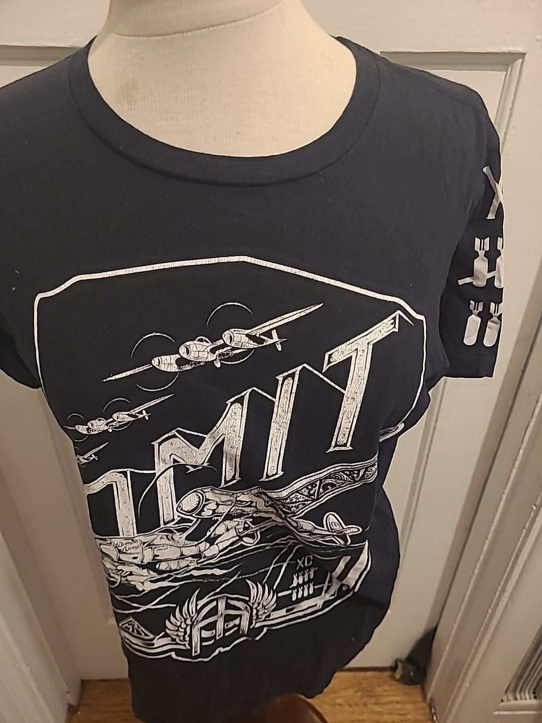 Mens Amit Size Small Black With White Printed Detail Tshirt