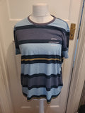 Mens Tu Size L Blue/Grey Striped Short Sleeved Tshirt