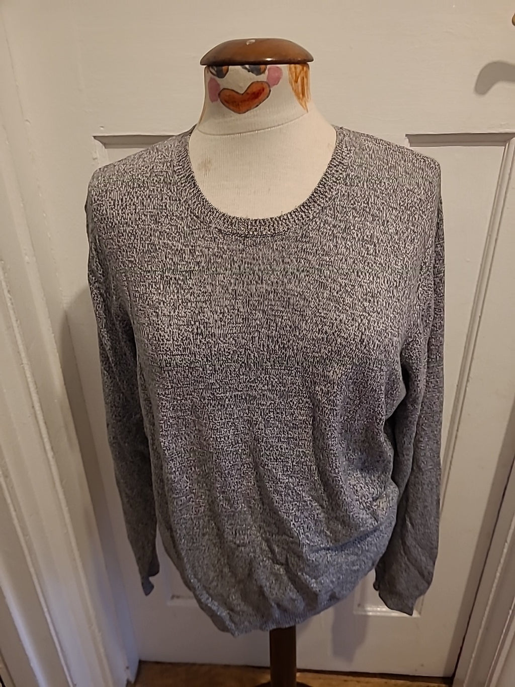 Mens M&S Size Medium Grey Fleck Regular Fit Lightweight Jumper