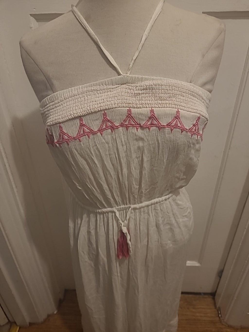 Ladies Kaleidoscope Size 16 White/Pink Sleeveless Strapless Dress