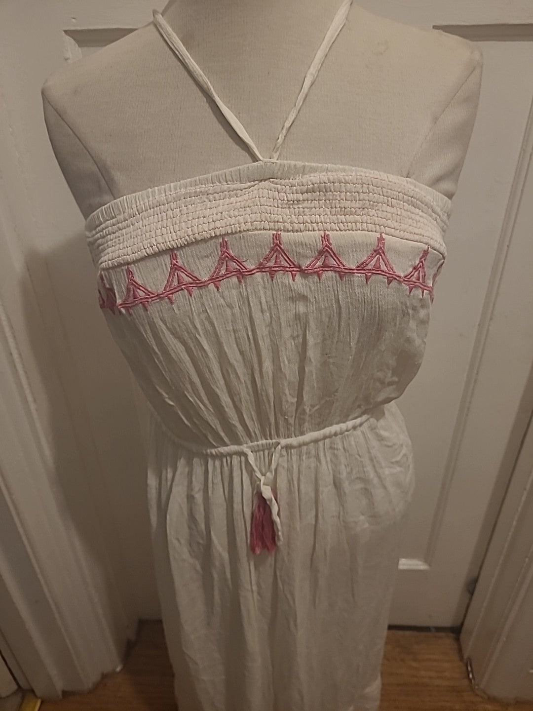 Ladies Kaleidoscope Size 16 White/Pink Sleeveless Strapless Dress