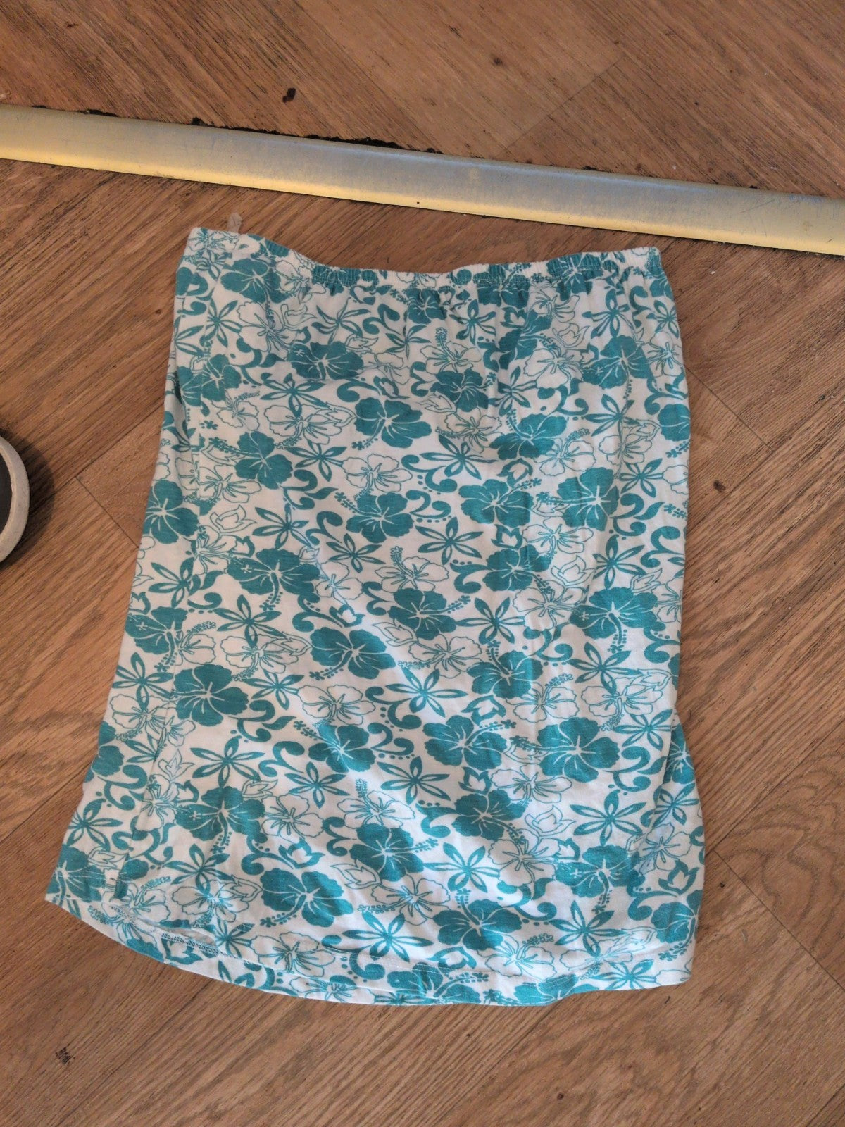 New Look 10 Turquoise Floral Sleeveless Strapless Top