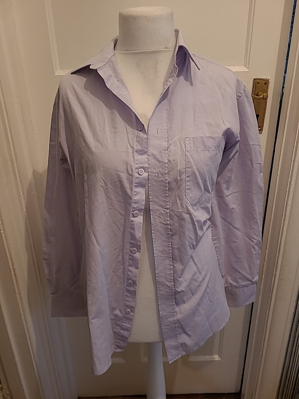Mens Skopes Size 15.5 Purple Long Sleeved Shirt