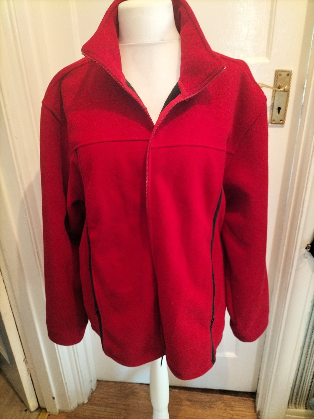 Mens Active Sportswear Size XL Red Full Zip Jumper