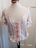 Brand New Ladies Papaya Size 8 Pink/White/Green Short Sleeved Tshirt