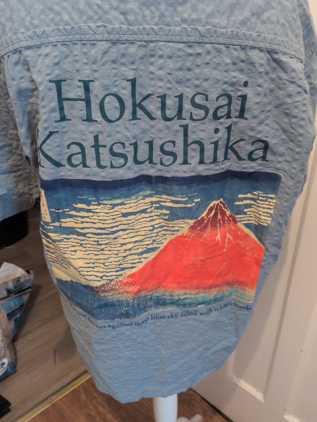 Next Large Blue Hokusai Volcano Short Sleeve Shirt