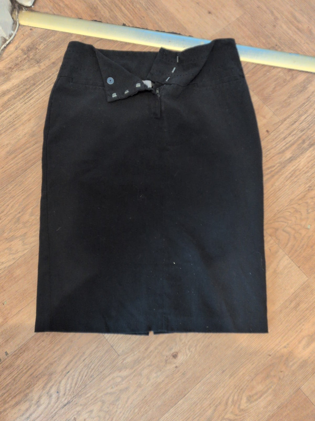 Ladies F&F 12 Black Lined Straight Midi Skirt