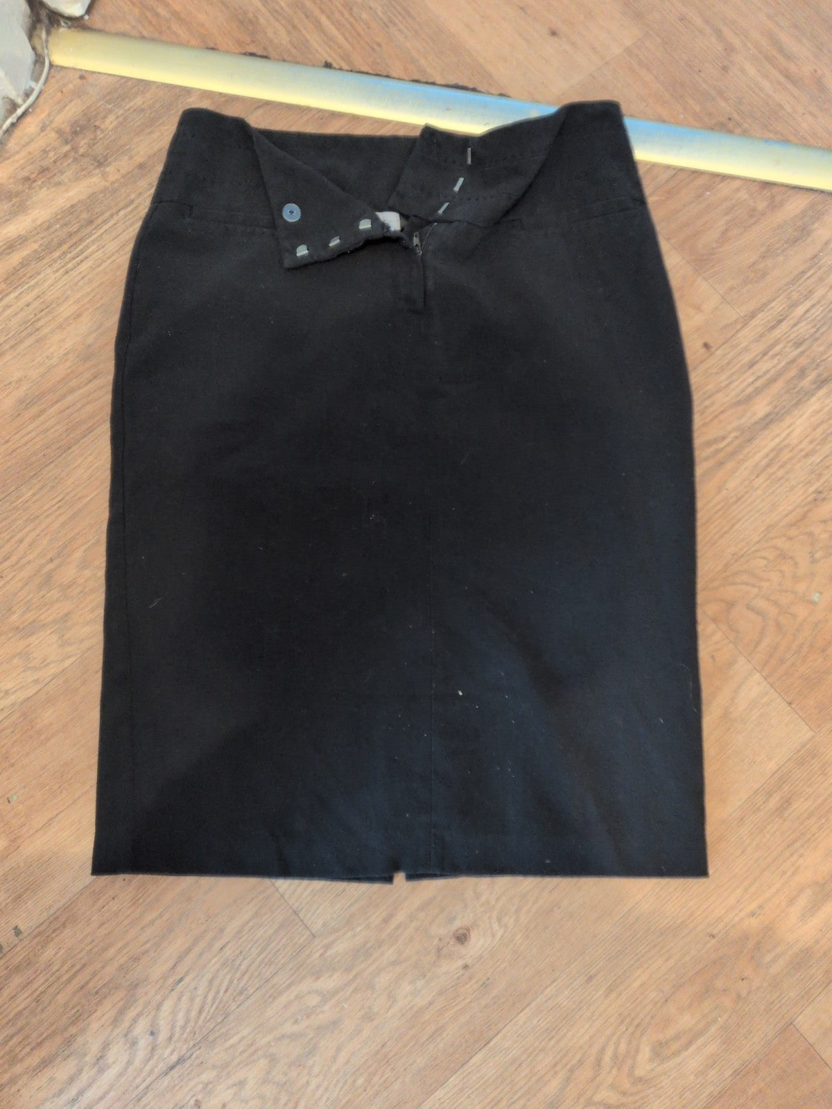 Ladies F&F 12 Black Lined Straight Midi Skirt
