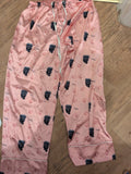 Ladies Size Small Pink And Black Truffle Dog Print Pyjama Set