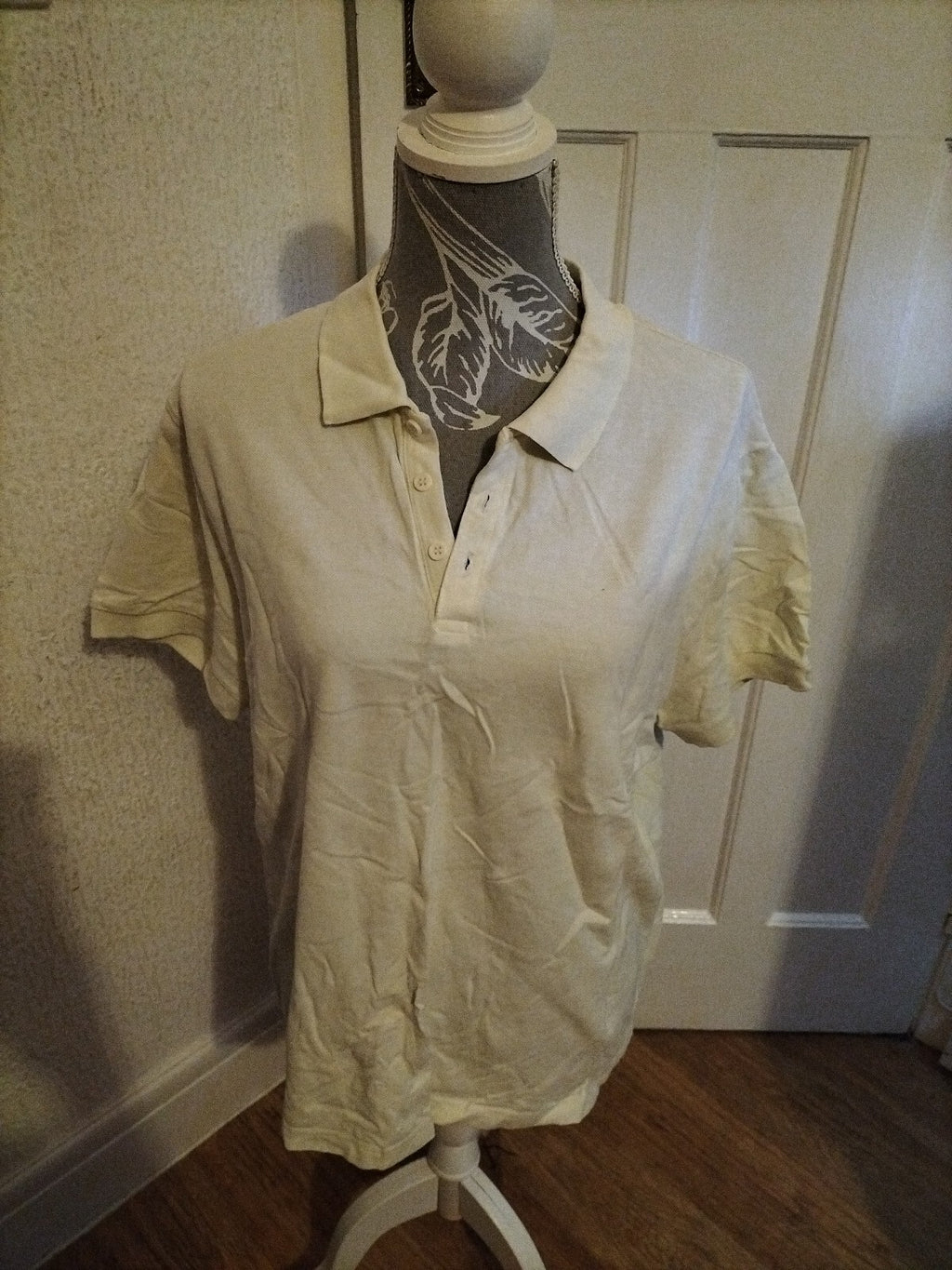 Mens George Size XL off White Short Sleeved Polo