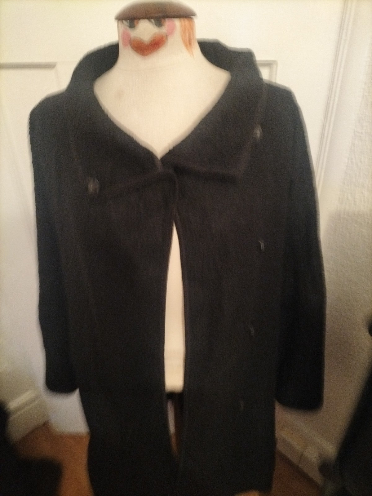 Ladies Basler Size 10 Black Long Sleeved Popper Fastening Coat