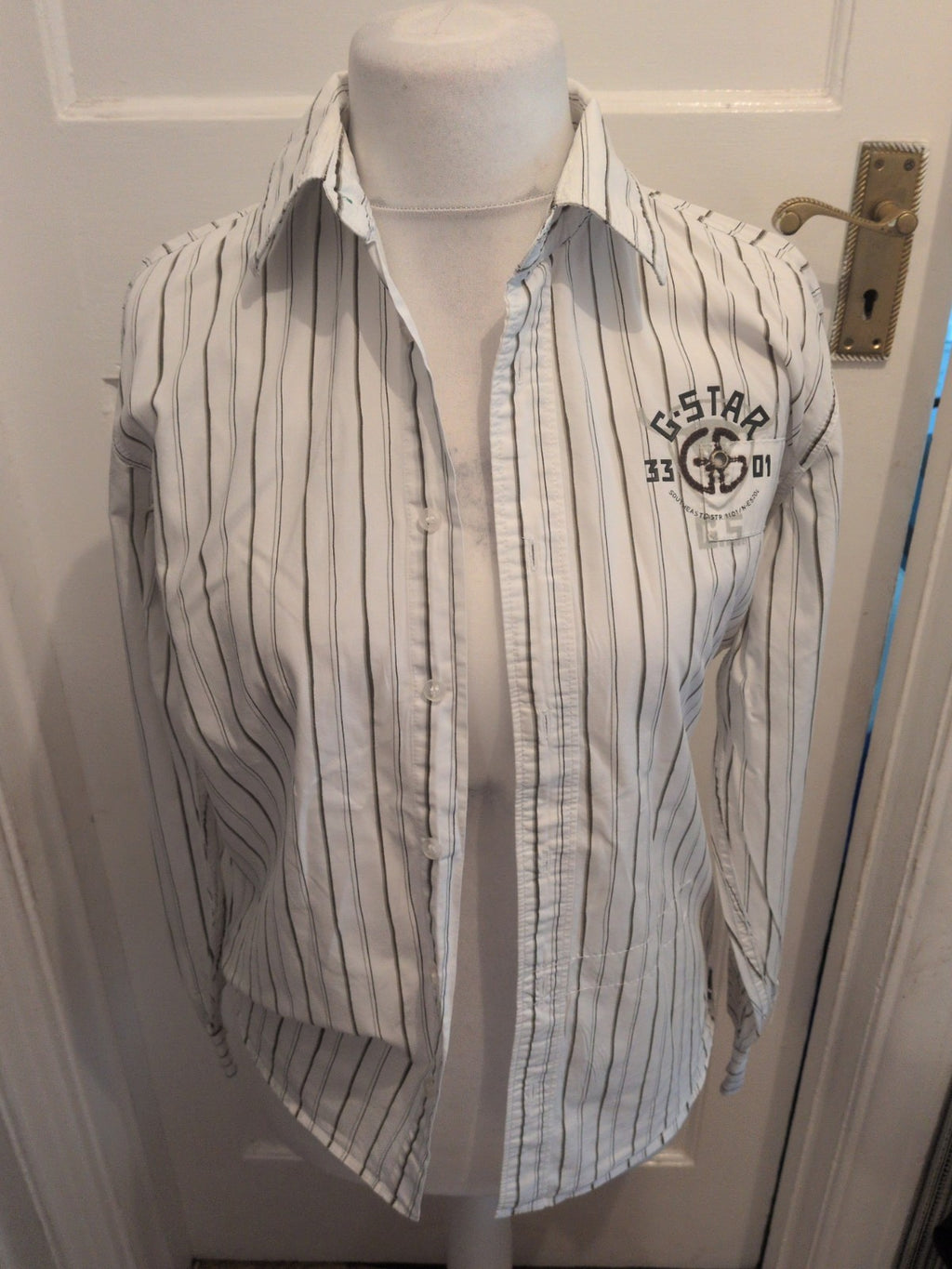 G-star Medium White Stripe Long Sleeve Shirt