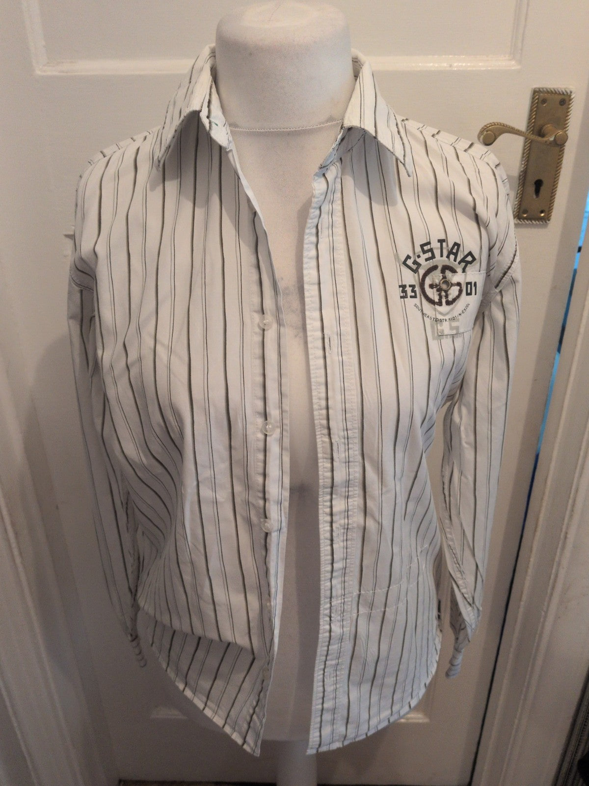 G-star Medium White Stripe Long Sleeve Shirt