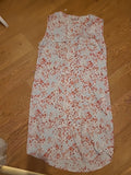 Ladies Size Medium Cream Floral Sleeveless Dress