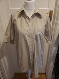 Mens Cedarwood State Size 16.5" Collar Short Sleeved Beige Shirt