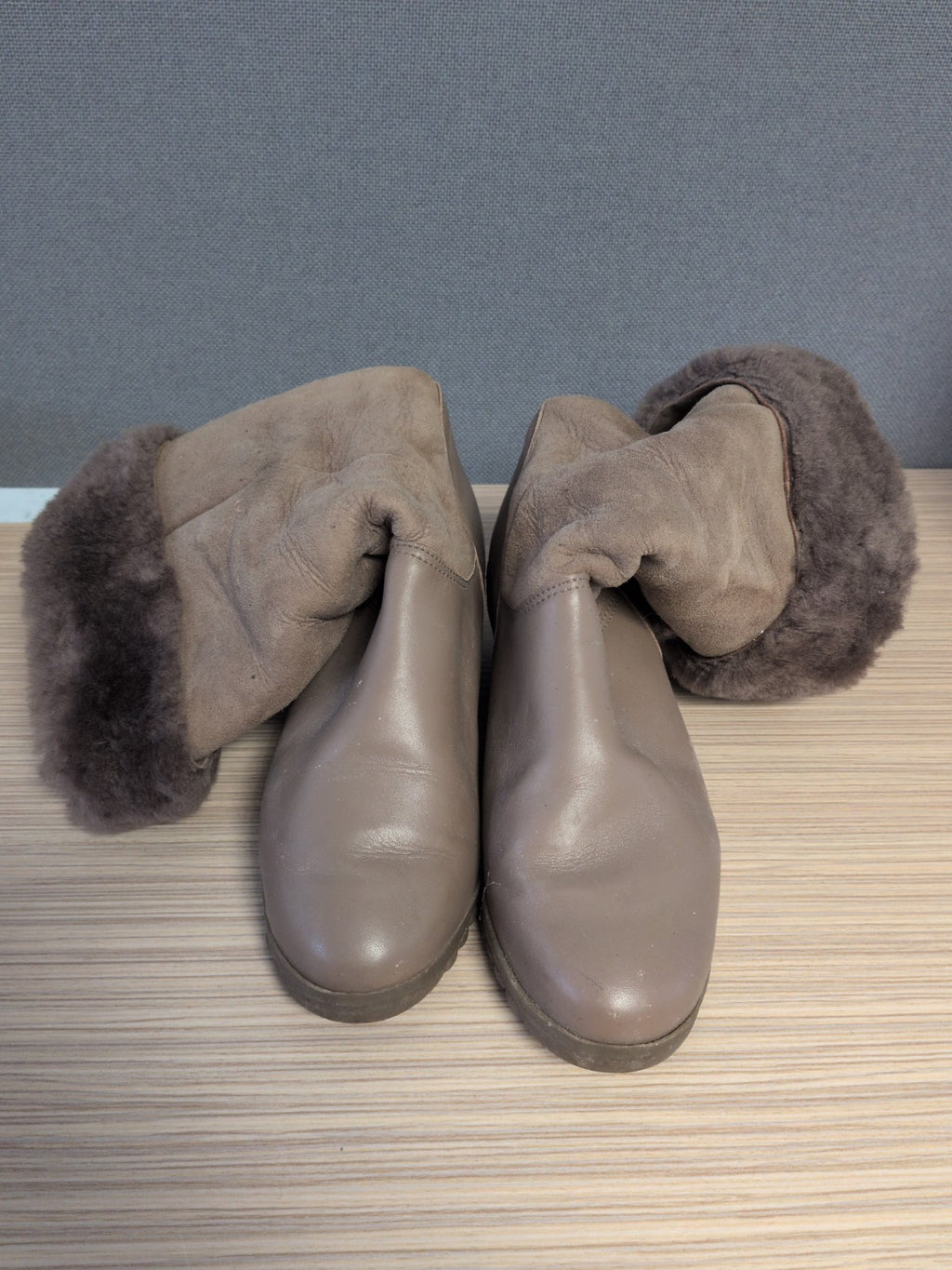 Moorlands UK 5 Beige Faux Fur Ankle Boots