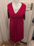 Per Una 16 Fuchsia Patterned Short Sleeve Dress