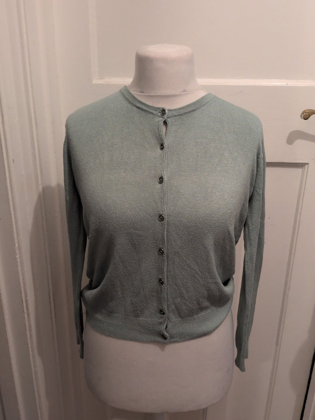 Primark 12 Pale Mint Long Sleeve Buttoned Cardigan