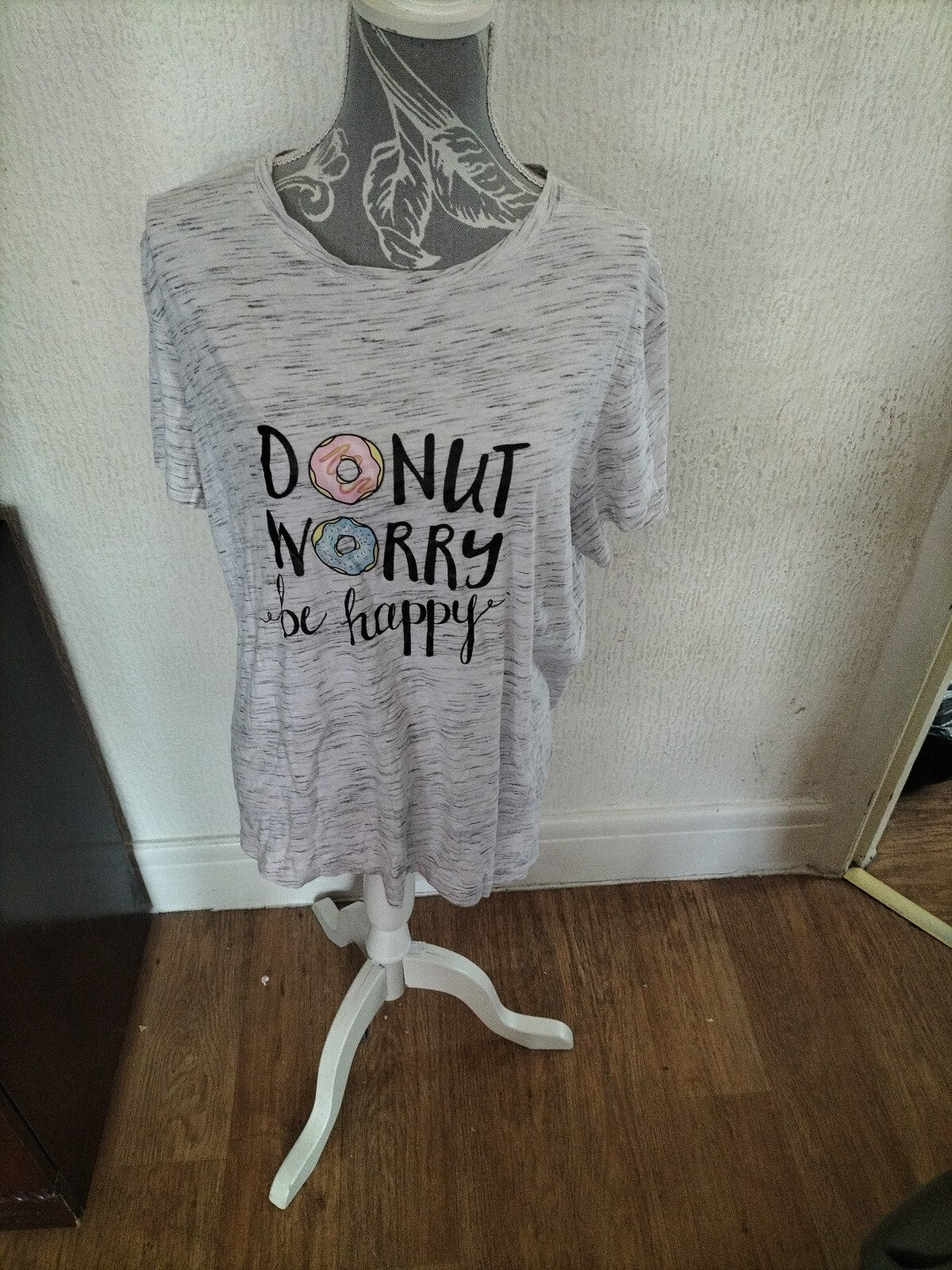 Ladies Shein 2xl Grey Fleck Short Sleeved Tshirt