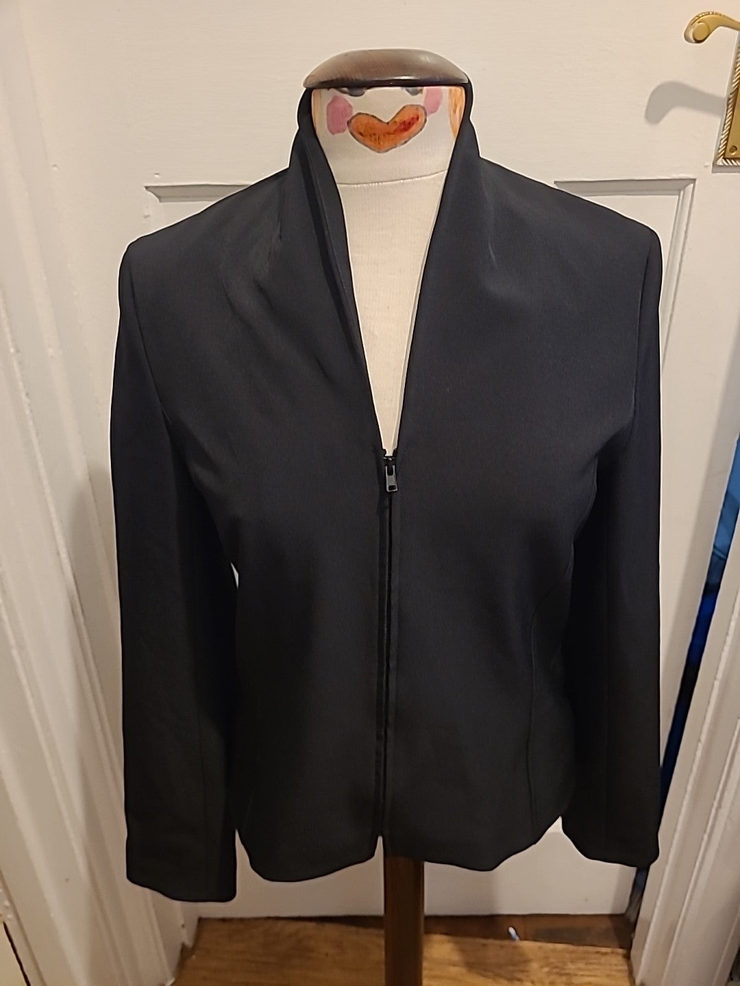 Ladies River Island Size Small Black Lined Zipped Jacket