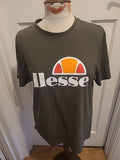 Mens Ellesse Size Large Green Print Short Sleeved Tshirt