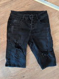 Kwd 28" Black Ripped Denim Shorts