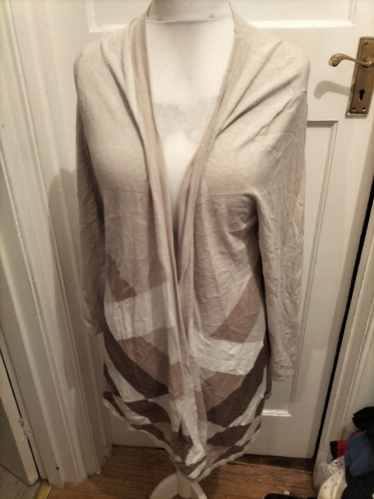 Bonmarche Large Brown And Beige Cardigan